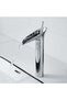 Bathroom sink faucet, waterfall faucet, bathroom mixer faucet, retro chrome-plated single-handle mixer faucet, hot and cold water adjustable sink...