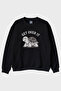 Get over It Turtle Printed Black Crew Neck Sweatshirt