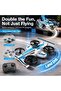 M7S 2-IN-1 Land Air Flying Racing Drift Car Altitude Hold Mode Tumbling Stunts 2.4G Remote Control Toys Kids Gifts RC Drone Quadcopter RTF - Blue One Battery - 3