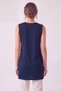 Women's Four Seasons Crew Neck Sleeveless Viscose Short Tunic Navy Blue - 8
