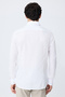 Slim Fit Beyaz Düz Gömlek - 3