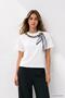 Tricou cu guler tip eșarfă 8650A Ecru