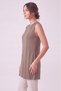 Women's Four Seasons Crew Neck Sleeveless Viscose Short Tunic Mink - 6