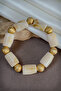 Cylinder Cut Acrylic Resin Serrated Sphere Accessory Detailed Bracelet Cask - 3