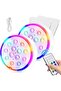 2-Pack Rechargeable IP68 Waterproof Submersible LED Lights, 16 RGB Colors, RF Remote & USB Timer for Pool, Spa & Aquarium