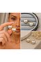 💎   Premium Shiny Gold Color Pearl-Looking Heart Model Women's Bijouterie Earrings
