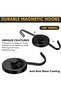Six-piece set of strong magnetic hooks, black neodymium rotating magnetic hooks for refrigerators, kitchen tea tables. - 3