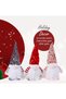 (ec102 Red)1pc Light Up Christmas Gnomes, Silver, Pink & Red Christmas Gnomes - Plush Lighted Tomte Ornaments Figurines Dolls, Christmas Decorations - Swedish, Scandinavian Nordic Christmas Decor - 3