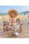 Baby Girl UPF 50+ UV Sun Hat - Toddler Summer Cotton Beach Hat with Adjustable Chin Strap (Yellow Floral, 52cm) - 2