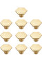 10 hexagonal solid brass kitchen door handles/cabinet drawer handles