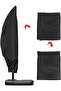 Sun umbrella cover with zipper and drawstring – includes storage bag – Black – 280 cm - 5