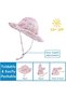Baby Girl UPF 50+ UV Sun Hat - Toddler Summer Cotton Beach Hat with Adjustable Chin Strap (Light Pink Floral, 52cm) - 4