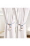 12-piece adjustable curtain tiebacks, modern curtain fasteners, polyester elastic band, suitable for thin/thick curtains - gray - 5