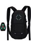 Reflective bicycle backpack 15L LED flash backpack 500mAh cycling USB rechargeable safety bag with signal light, for cycling & running, black