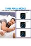 Compact digital alarm clock, bedside model, 3 alarm functions, portable LED display with temperature indicator, adjustable brightness, for desks - 5