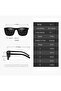 Polarized sunglasses, square, anti-glare, UV protection, unisex (blue) - 3