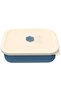 Lunch Box Sandwich Bento Box - Microwave & Dishwasher Safe - For Work & Picnics - Dark Blue