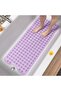 100x40cm Rectangular Non-Slip PVC Bathtub Mat, Soft Shower Floor Pad with Suction Cups & Drainage Holes, Bright Purple