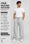 2-Pack Men's (Black and Gray) Baggy Style Oversized Loose Legs - 3