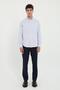 Men's Regular Fit Button-Down Collar Long Sleeve Blue Shirt - 2