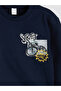 Printed Boys' Thick Sweatshirt and Sweatpants - 7