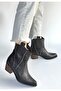 Matin Black Leather Heeled Boots