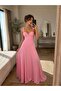 Women's Strappy Low-Cut Corseted Long Stylish Evening Dress - 8