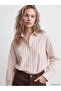 Lcw Vision Pink Regular Fit Striped Long Sleeve Women's Shirt