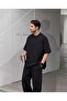 No.22 Wear Men's Oversized Cotton Blend T-Shirt with Structured Shoulders, Crew Neck Short Sleeve Casual Summer Tee (UAE/KSA, Alpha, M, Regular, Regular, Black) - 4