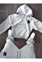 Unisex Women's Men's B Letter Printed Oversize 3 Thread Hooded Sweatshirt and Baggy Sweatpants