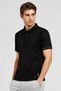 Men Sportswear Fit Short Sleeve Outdoor Polo Shirt, Black - 4