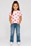 Kids Girl Allover Print Short Sleeve Top, Pink
