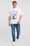 Men Crew Neck Short Sleeve Graphic Print T-Shirt, White - 4