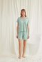 Short Sleeve Lace V-Neck Viscose Shorts Set - Ssssss7511-1647