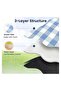Extra-large picnic blanket, 200cm x 200cm, waterproof and foldable, with carrying straps, suitable for beach, camping, and lawn use - striped blue. - 3