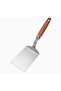Stainless steel grill spatula with wooden handle - BBQ accessory - 28.3 cm