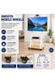 Premium Heavy-Duty Mobile TV Stand Cart for 32–75 Inch TVs, Height Adjustable Rolling Floor TV Mount with Lockable Casters, 2-Tier AV Shelves, Max VESA 600×400 (32-75 White) - 5