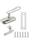 Door lock w/rotary handle, SS exterior - high & low pin locking - anti-theft protection - For most doors - silver - 1 door handle lock - 3