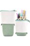 Telescopic pencil case, pen holder, PU corduroy stand-up storage bag, green