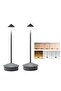 Two rechargeable wireless desk lamps, dimmable LED desk lamps with 3 color temperatures, bedside night light, gray.