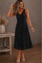 Women's Strappy V-Neck Sequined Midi Dress - 2