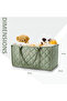 Foldable Baby Nursery Organizer Caddy with Removable Dividers & Carry Handles, Sage Green - 8