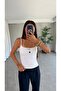 Dinne Women's Strap Bra White Athlete Blouse - 2