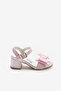 Pink Ankle Strap Bowknot Girls' Heeled Shoes - 2