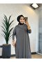 1217 Striped Slit Long Dress Khaki
