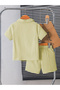 Boys Yellow Textured Shirt and Shorts Set - 2