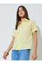 Yellow Checked Short Sleeves Regular Shirt