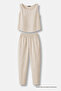 Sleeveless Natural Slouchy Blouse Pants Set - 5