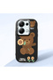 Poco M6 Pro 4g Compatible Case Camera Protector Black Silicone Couple Phone Case Bear Patterned
