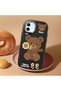 حافظة متوافقة مع هاتف iPhone 11، حافظة حماية للكاميرا من السيليكون الأسود، حافظة هاتف بنمط الدب - 2